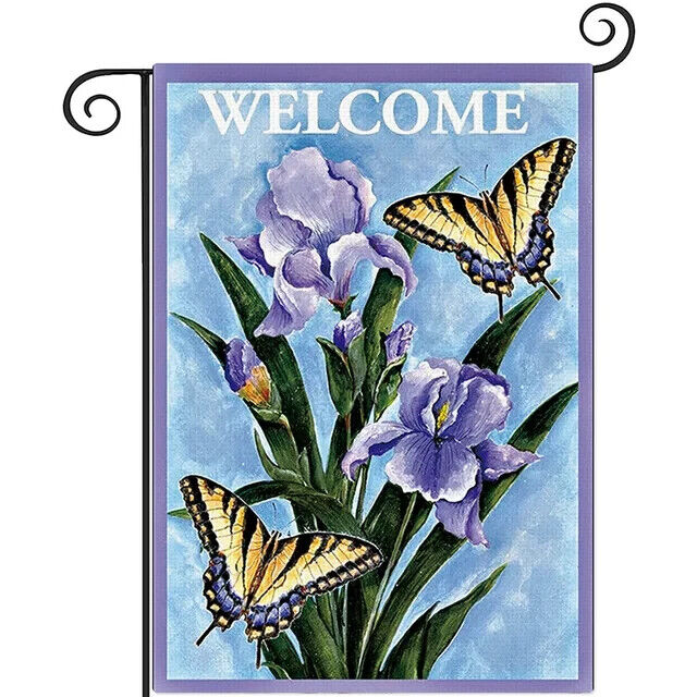 Colorful Flowers & Butterflies Welcome Garden Flag Double Sided 12" x 18" NEW! Home & Garden:Yard, Garden & Outdoor Living:Décor:Flags Cozy Home Treasures